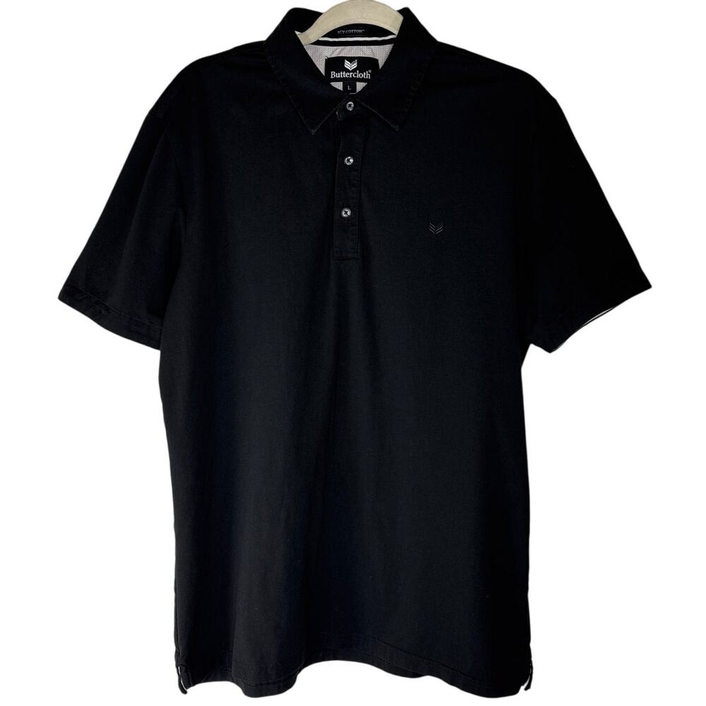 Buttercloth Men's Polo Shirt, Icy Cotton, Size Large